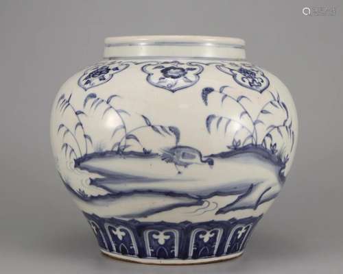 A Blue and White Jar Qing Dyn.