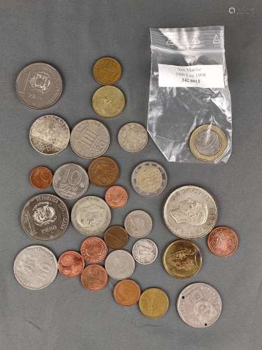 Coin assortment, 27 coins, consisting of: 1000 lir…