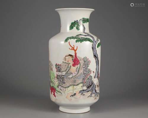 A Famille Rose Lantern Vase Qing Dyn.