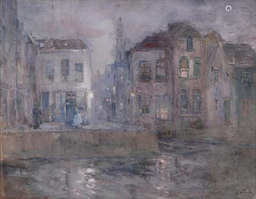 Lucien Frank (Brüssel 1857 - Ohain 1920). Town in Fog.