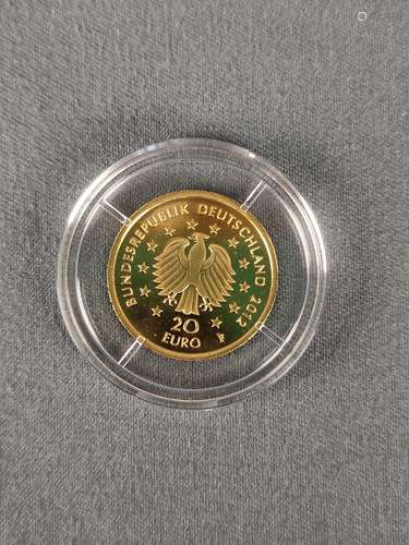 Small gold coin German Forest Spruce, 20 Euro, MDS…