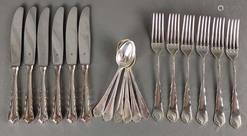 Cutlery set for 6 persons, "Chippendale" finials, ...