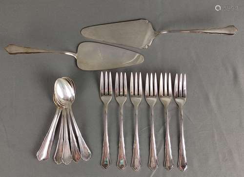 Cake cutlery, for 6 persons, finishes "Chippendale…