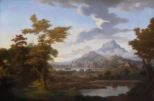 C. Kühnen active 19th cent. Ideal Landscape.