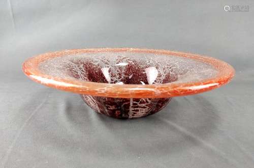 Large glass bowl, Ikora, WMF, around 1930, orange …