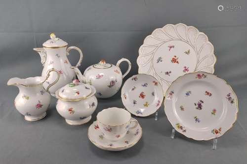 Large coffee and tea service, 40 pieces, scattered…