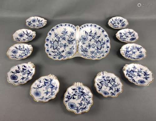 Set of bowls, 11 pieces, sword mark Meissen, 1st c…