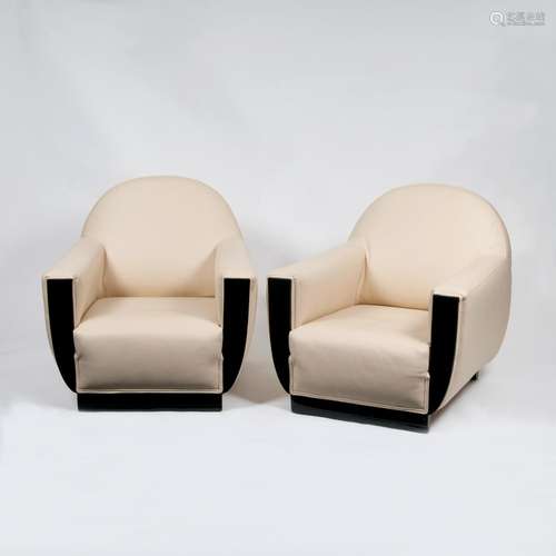 A Pair of Art-déco Club-Chairs.