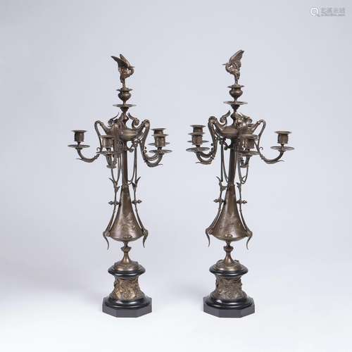 Pair of Exceptional Belle-Epoque Candelabras.