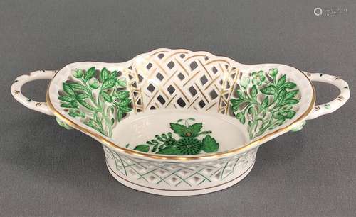 Small basket with two handles, Herend Hungary, App…