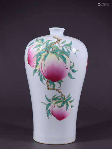 Famille Rose Porcelain Plum Bottle ,China