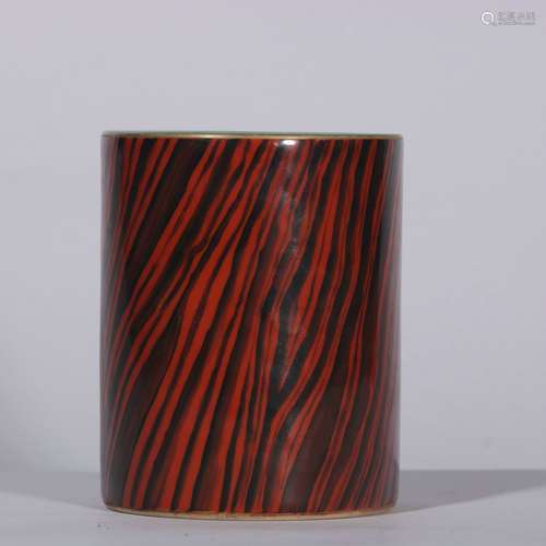 Wood Grain Brush Pot ,China