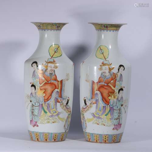 A Pair Of Famille Rose Porcelain Bottles ,China