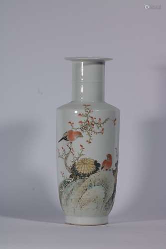 Porcelain Bottle With Pattern Of Flower And Bird ,China