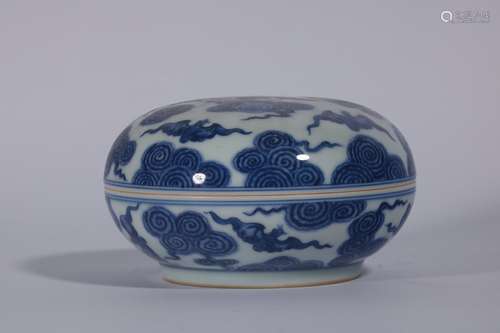 Blue And White Porcelain Inkpad Box ,China