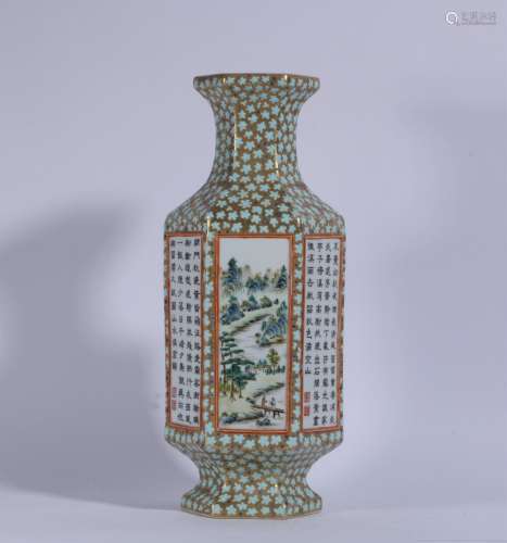 Porcelain Bottle With Pattern Of Landscape And Poetry  ,Chin...