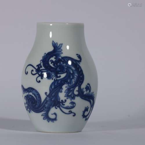 Blue And White Porcelain Bottle With Pattern Of Phoenix ,Chi...