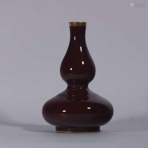 Red Porcelain Gold Painted Gourd Bottle ,China