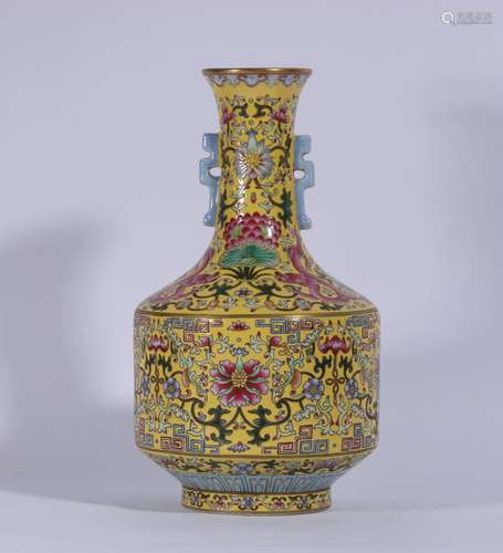 Famille Rose Porcelain Bottle With Pattern Of Flower ,China