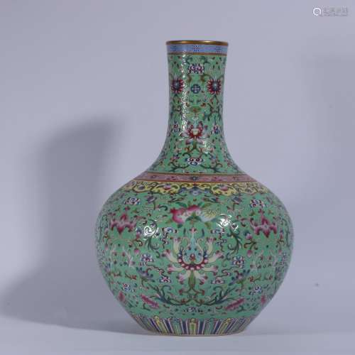 Famille Rose Porcelain Bottle With Pattern Of Flower ,China