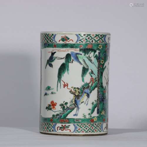 Verte Rose Porcelain Brush Pot ,China