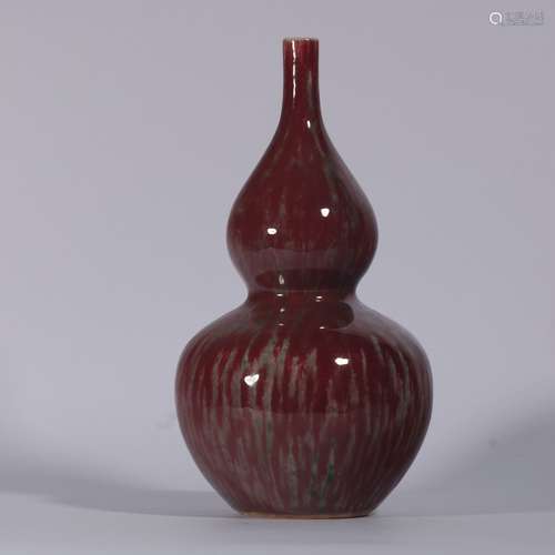 Red Glazed Porcelain Gourd Bottle ,China