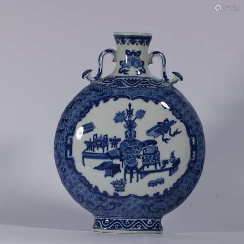 Blue And White Porcelain Bogu  Bottle ,China