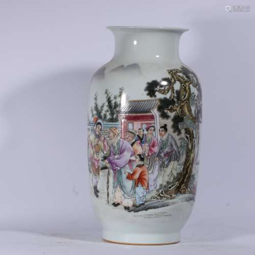 Famille Rose Porcelain Bottle With Pattern Of Figure Story ,...