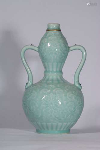 Green Glazed Porcelain Gourd Bottle ,China