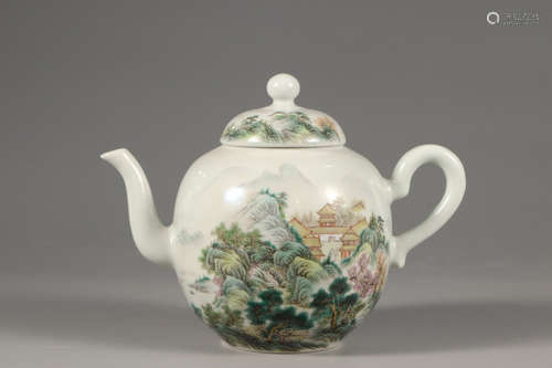 Porcelain Teapot With Pattern Of Landscape ,China