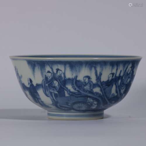 Blue And White Porcelain Bowl With Pattern Of Figure ,China