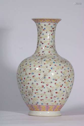 Famille Rose Porcelain Bottle With Pattern Of Crane ,China