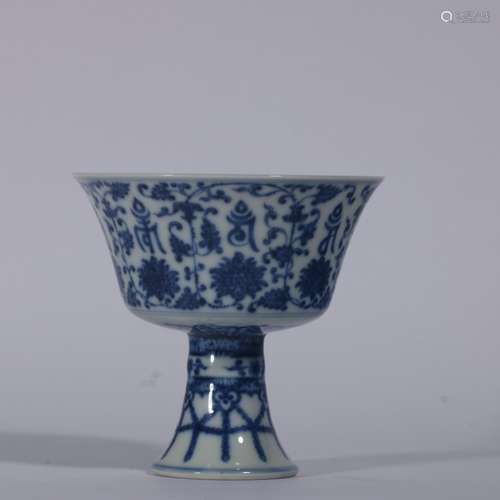 Blue And White Porcelain Stem Cups ,China