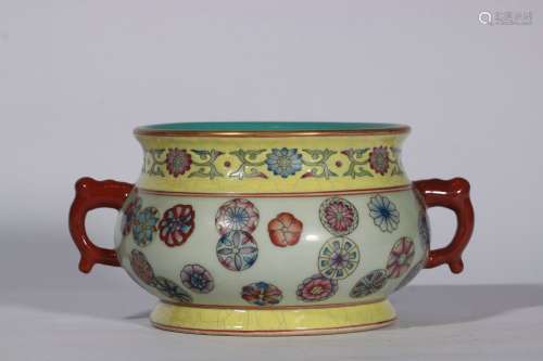 Famille Rose Porcelain Incense Burner ,China