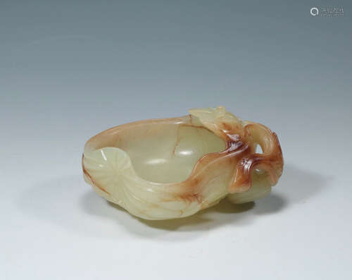 Hetian Yellow Jade Study Room Brush Washer ,China