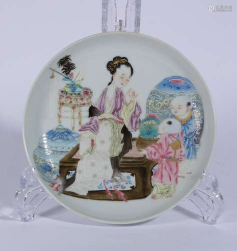Famille Rose Porcelain Plate With Pattern Of Figure ,China