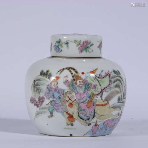Famille Rose Porcelain Cover Jar ,China