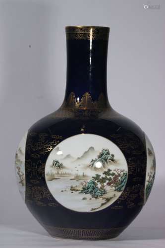 Porcelain Bottle With Pattern Of Landscape ,China