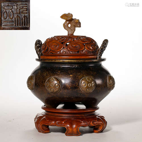 CHINESE BRONZE INCENSE BURNER FROM MING DYNASTY