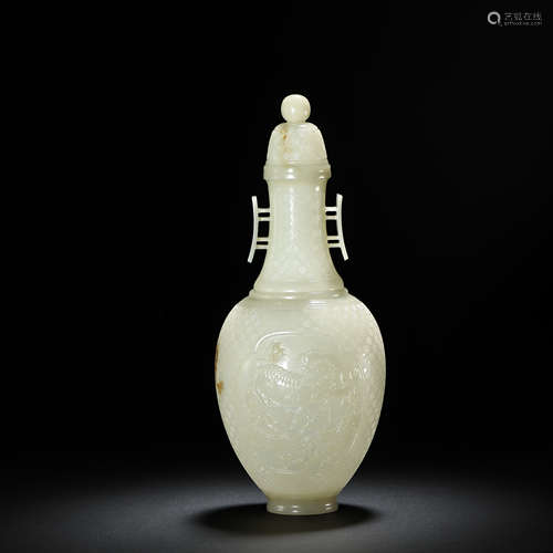 HETIAN JADE VASE FROM QING DYNASTY, CHINA