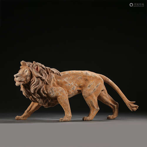 POTTERY LION STATUE FROM TANG DYNASTY, CHINA