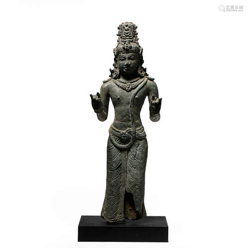 INDIAN BRONZE BUDDHA STANDING STATUE