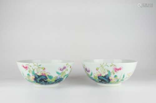 Famille Rose Bowl with Flower and Poem Patterns, Yongzheng R...