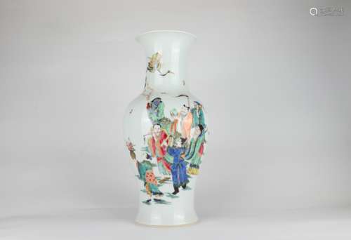 Famille Rose Guanyin Vase with Figure Stories Design, Yongzh...