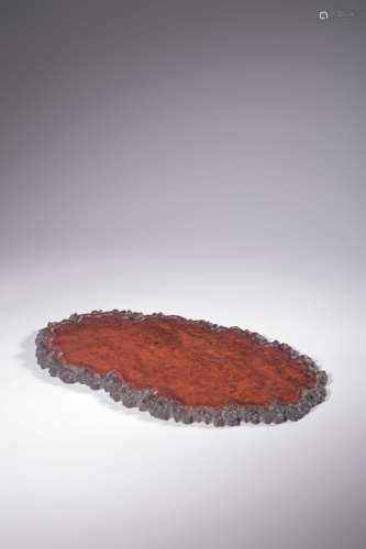 Natural Burl Wood Tea Plate, Qing Dynasty