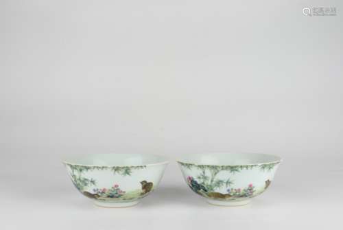 Enameled Bowl with Flower and Bird Patterns, Yongzheng Reign...