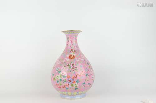 Carmine Glazed Yuhuchun Vase, Qianlong Reign, Qing