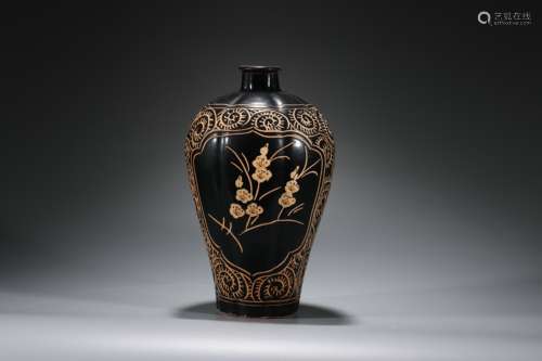 Plum Vase on a Black Ground, Yaozhou Ware