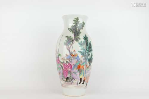 Famille-rose Vase with Figure Stories, Yongzheng Reign Perio...