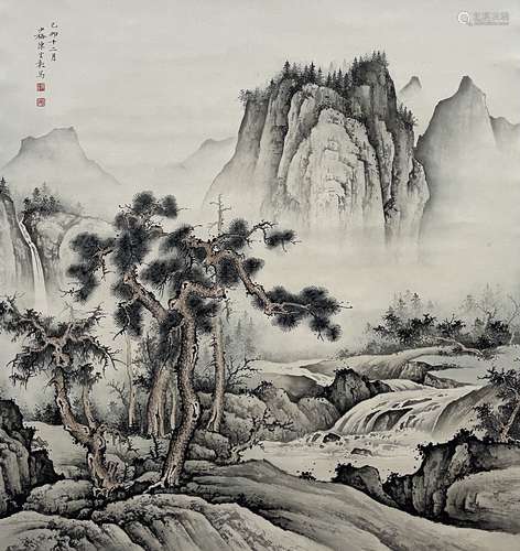 Landscape, Hanging Scroll, Chen Shaomei